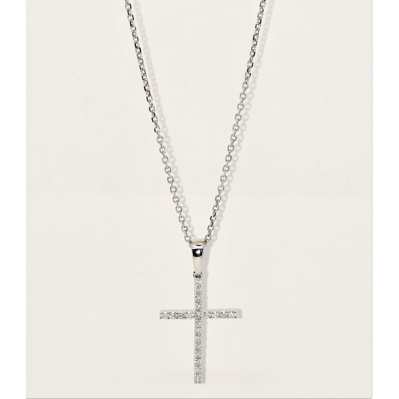 Windy City Signature 14k WG diamond cross pendant W124542 Windy City
